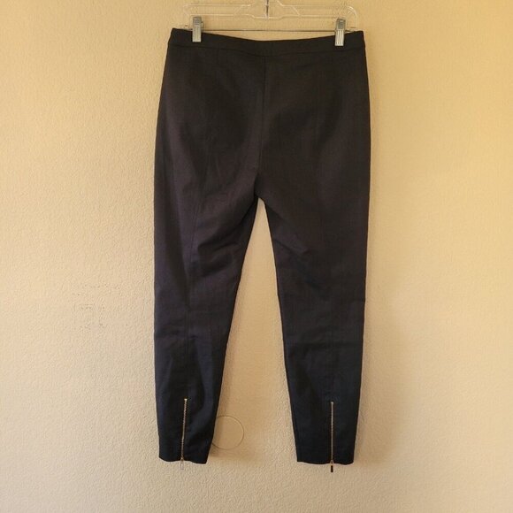 St. John Collection Ankle Zip Black Slim High Rise Pants Size 6 Preppy Office - Picture 2 of 9